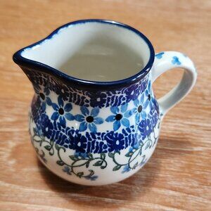 Polish Pottery creamer / jug / mini pitcher in Vine design